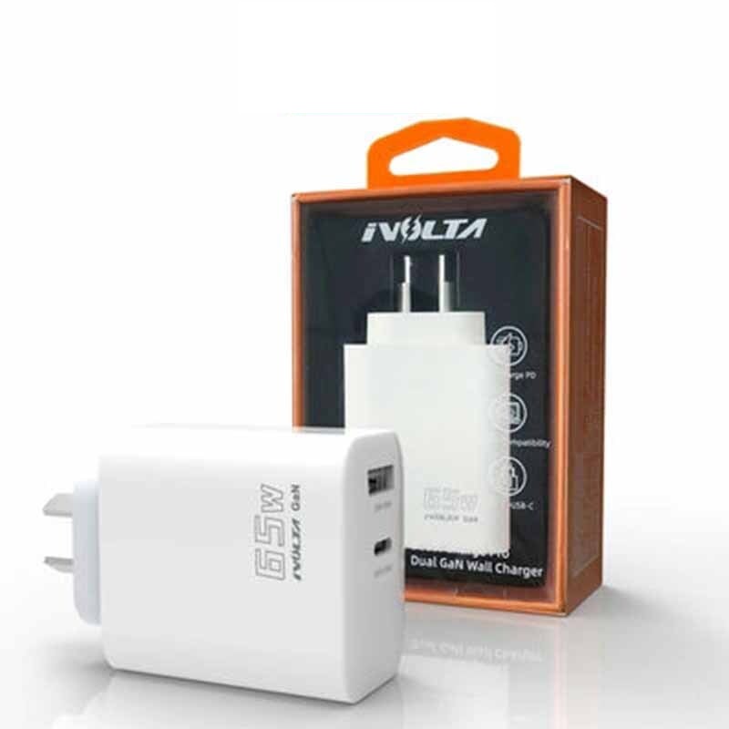 iVolta BOOST↑GaN 65W USB-C PD + USB-A Wall Charger [Certified]